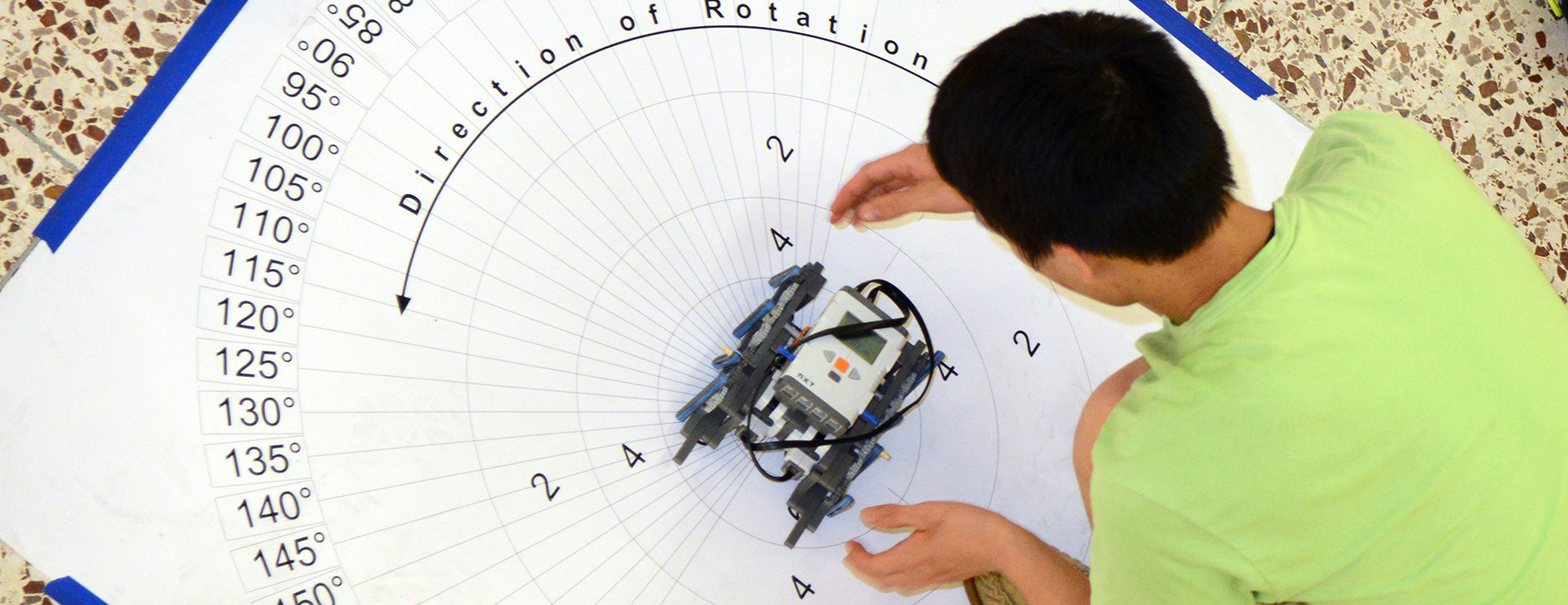 研究机器人的学生