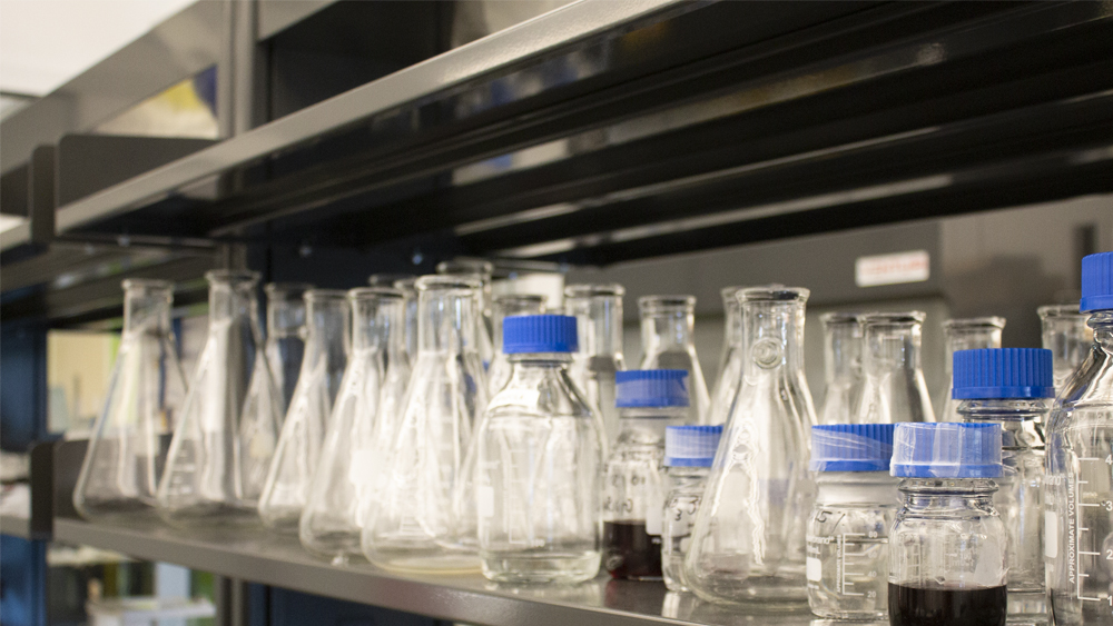 实验室里的玻璃管照片