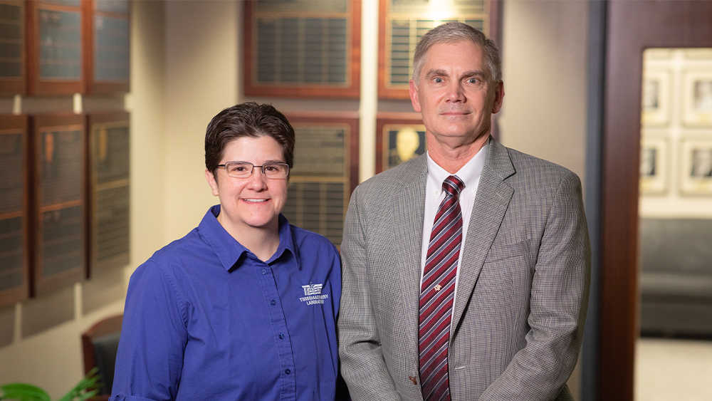 Dr. Lesley Wright, the recipient of the Jana and Quentin A. Baker Faculty Fellowship, and Quentin A. Baker