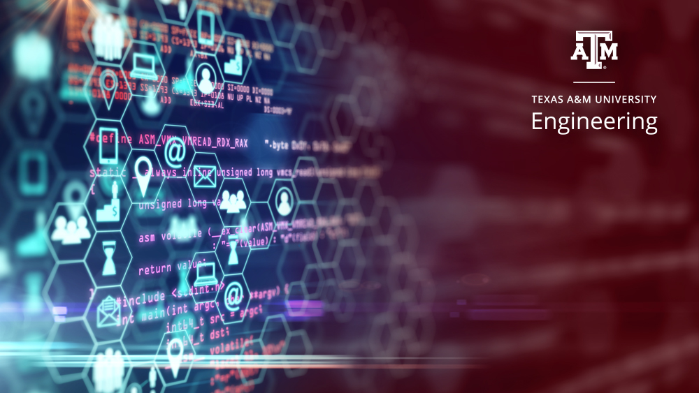 Innovation and science come together on a blue computer screen