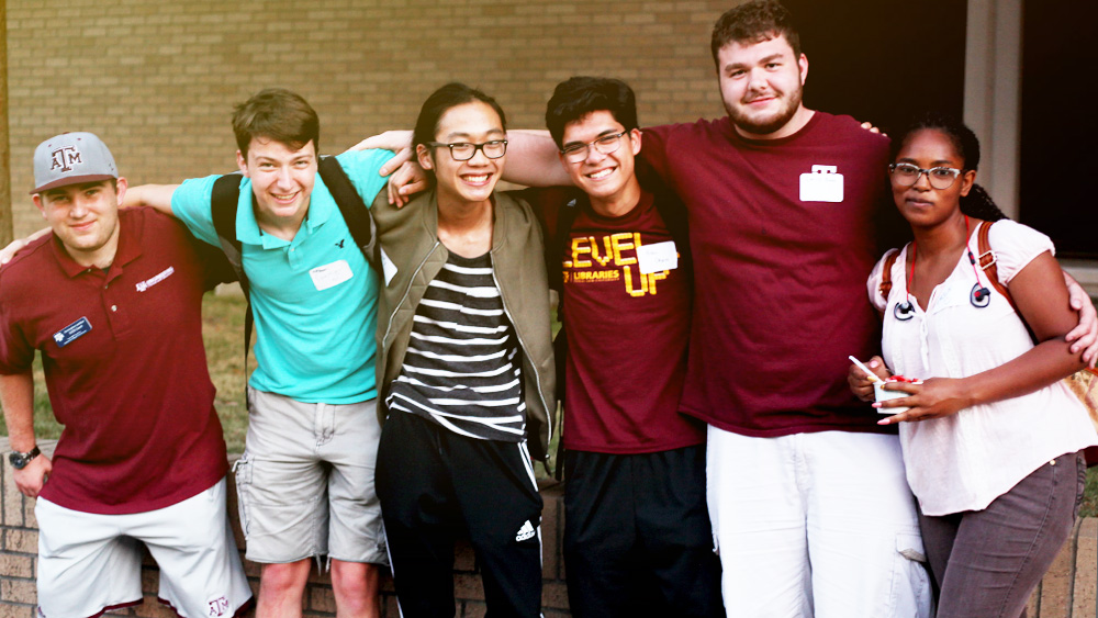 group of happy students